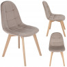 Gepolsterter Samtstuhl COLIN Beige – Skandinavisches Design mit Holzbeinen
