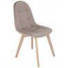 Gepolsterter Samtstuhl COLIN Beige – Skandinavisches Design mit Holzbeinen