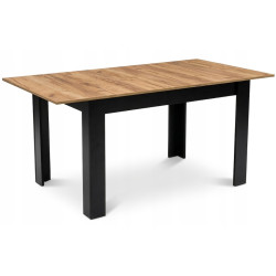 Ausziehbarer Esstisch CRAFT 120/160 x 80 cm – Schwarz/Craft-Eiche