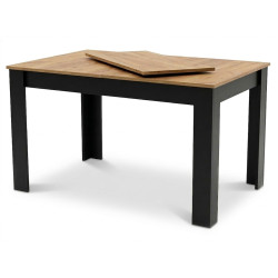 Ausziehbarer Esstisch CRAFT 120/160 x 80 cm – Schwarz/Craft-Eiche