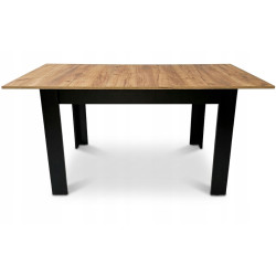 Ausziehbarer Esstisch CRAFT 120/160 x 80 cm – Schwarz/Craft-Eiche