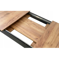Ausziehbarer Esstisch CRAFT 120/160 x 80 cm – Schwarz/Craft-Eiche