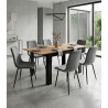 Ausziehbarer Esstisch CRAFT 120/160 x 80 cm – Schwarz/Craft-Eiche