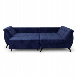 Ecksofa MONARI mit Schlaffunktion & Bettkasten – Blau, rechtsseitig