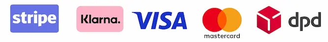 Sichere Zahlung mit Stripe, Klarna, Visa, Mastercard - Versand mit DPD